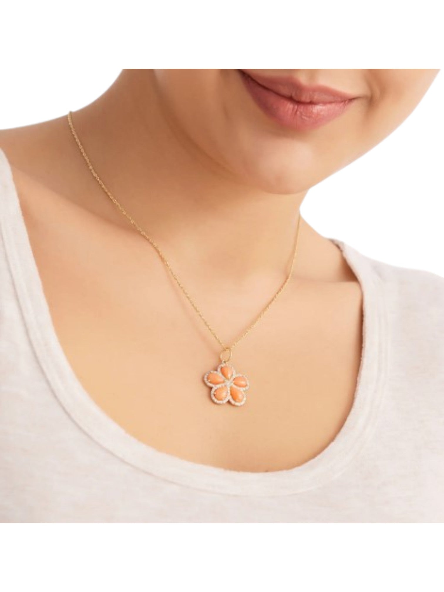 Trendy Flower Design 925 Sterling Silver CZ Stones Gold Plated Pendant With Chain For Women By Kesardeep